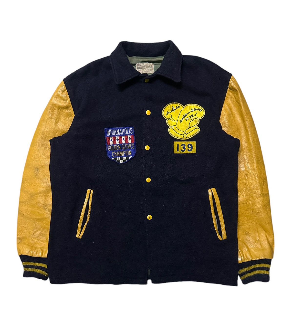 Vintage Vtg Indianapolis golden gloves champion 1974 varsity jacket Size US L / EU 52-54 / 3 - 1 Thumbnail
