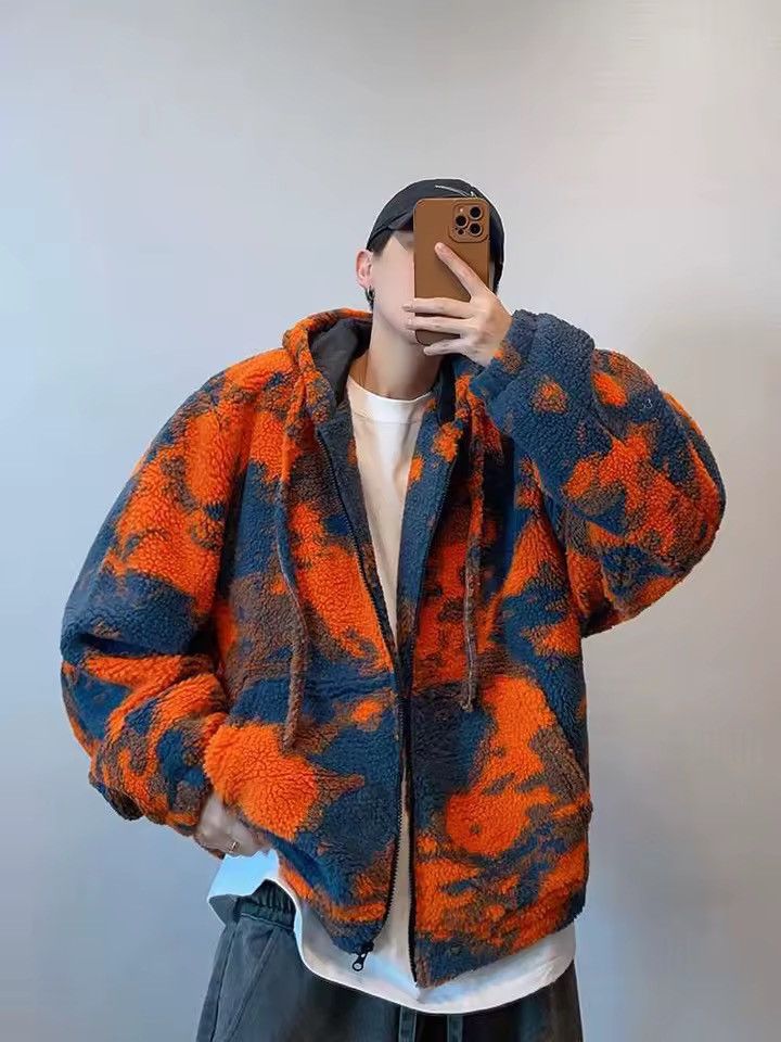Other Polar Fleece Streetwear Jacket Tie Dye Warm Zipper Outdoor Size US L / EU 52-54 / 3 - 10 Thumbnail