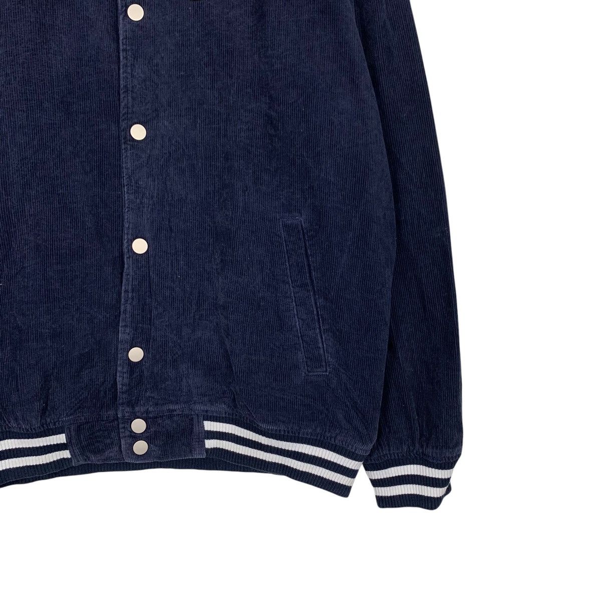 Japanese Brand PSO Brand Blue Black Corduroy Varsity Jacket #1846-C80 Size US M / EU 48-50 / 2 - 4 Thumbnail
