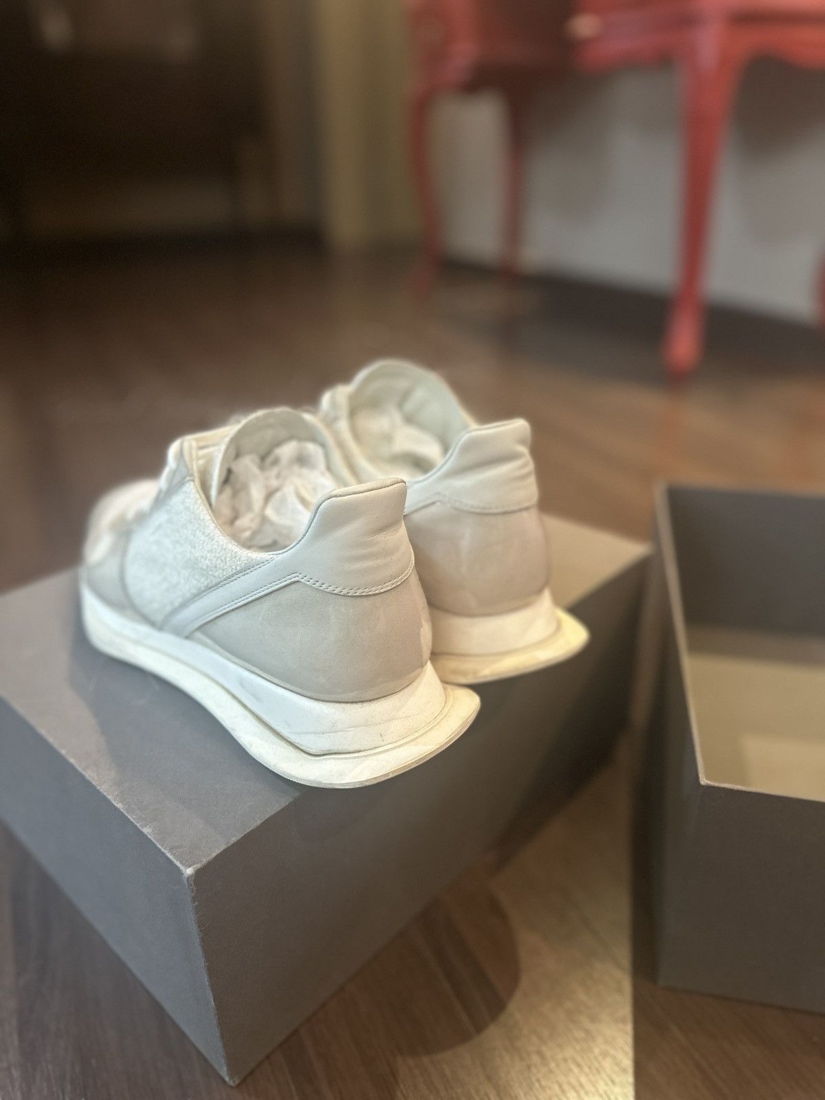 Rick Owens Rick Owens Off-White Plastic Shearling Runner Sneaker Size US 9 / EU 42 - 5 Thumbnail