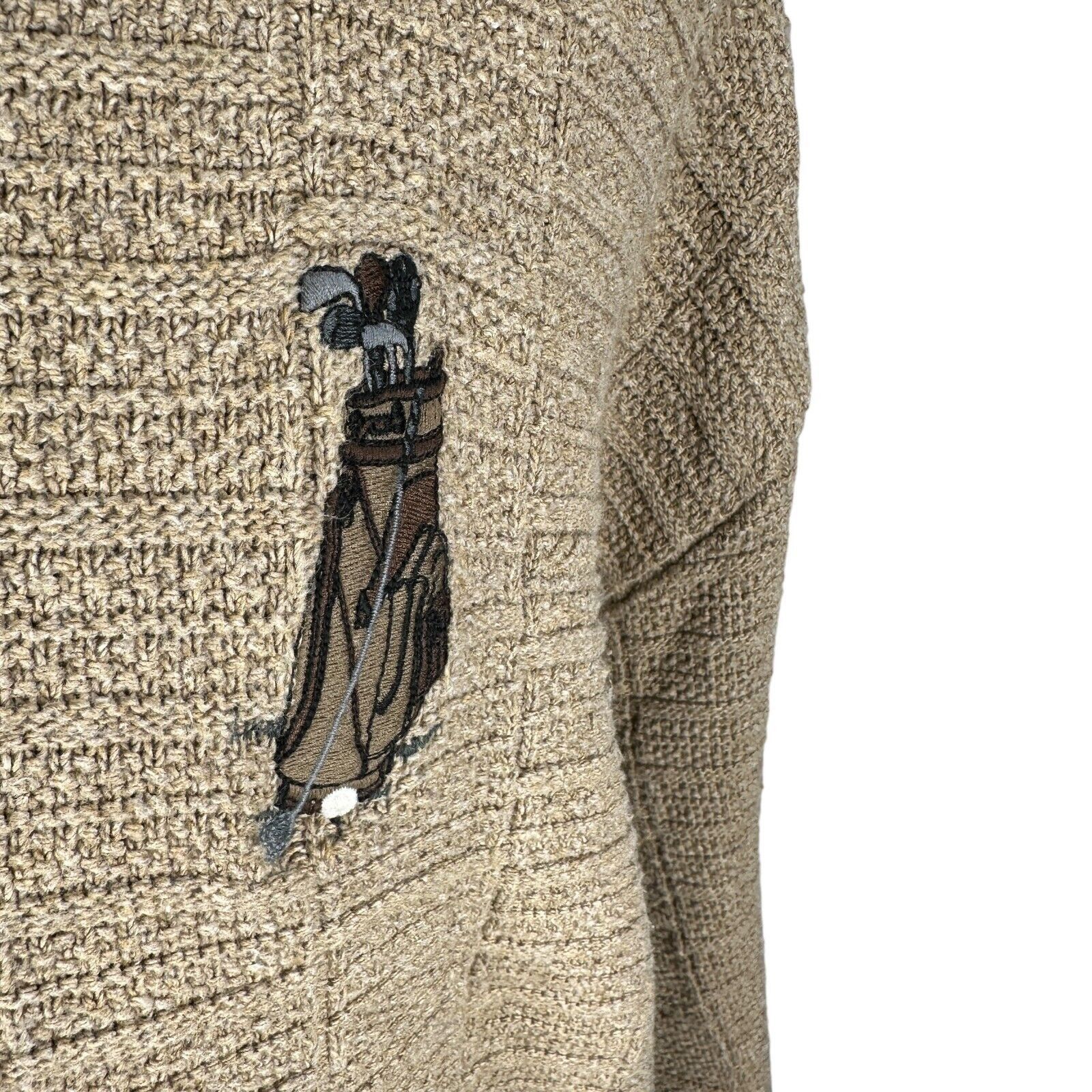 The Unbranded Brand Vintage Fairway Sweater Men's XL Beige Knit Cotton Crew Neck Size US XL / EU 56 / 4 - 3 Thumbnail