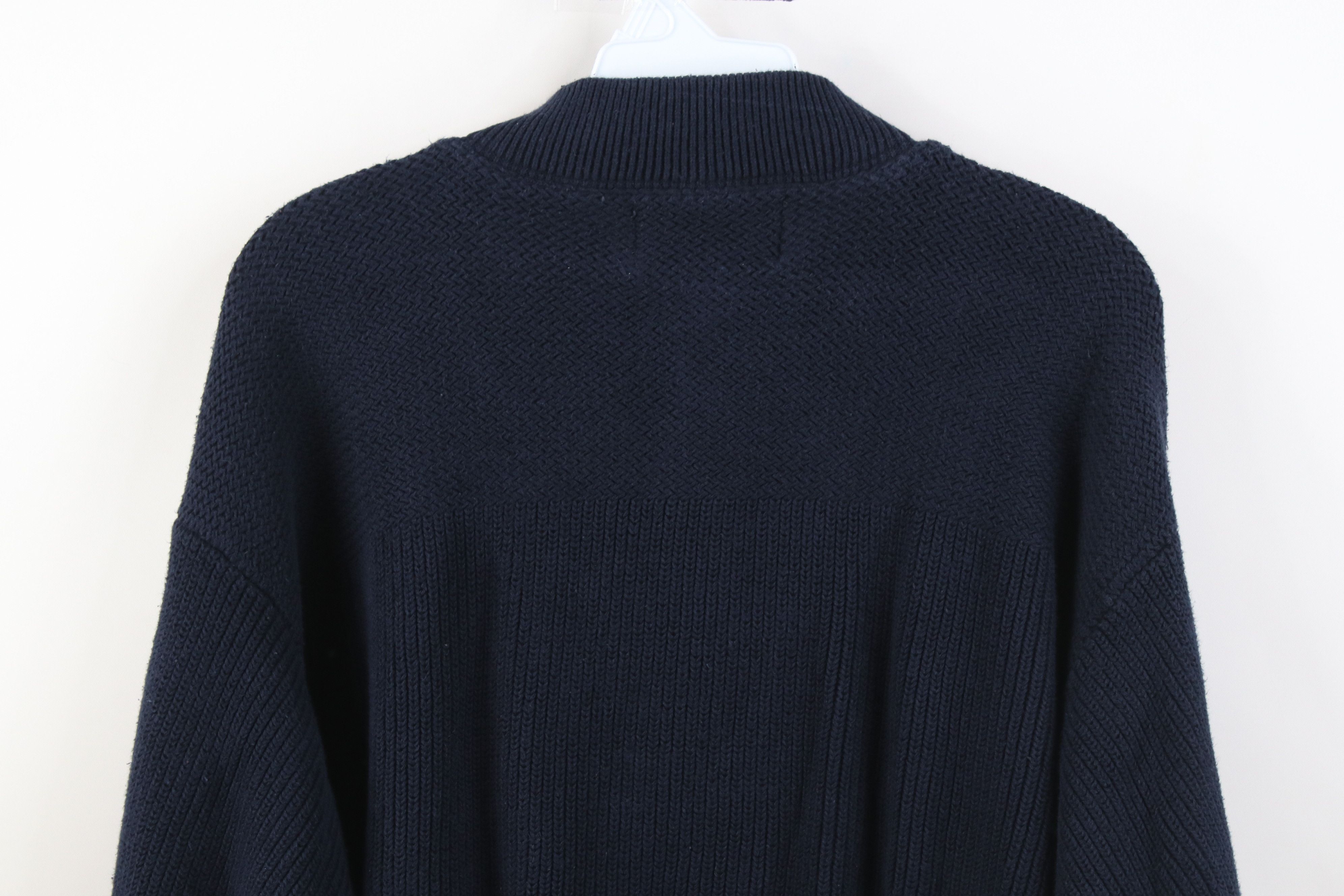Vintage Vintage 90s Streetwear Ribbed Knit Henley Sweater Blue Size US M / EU 48-50 / 2 - 10 Thumbnail