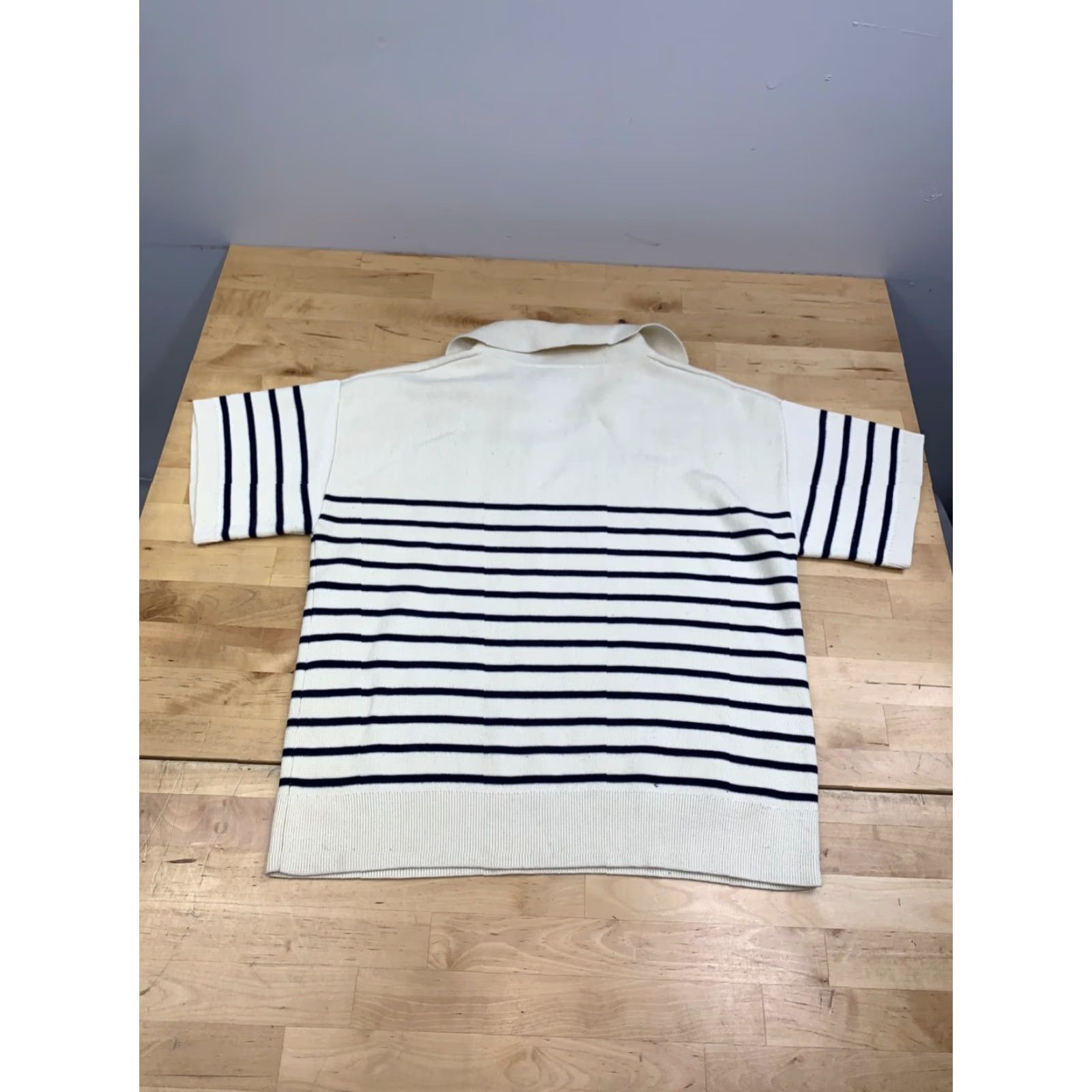 & Other Stories Paris Atelier & Other Stories Polo Top Womens S Cream Ivory Knit Polo Casual 12929 Size S / US 4 / IT 40 - 6 Thumbnail