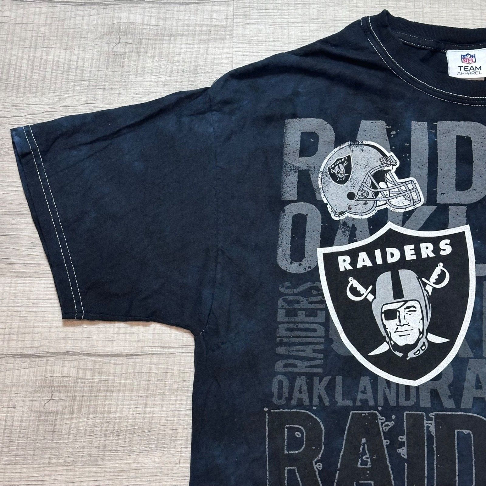 NFL Team Apparel NFL Oakland Raiders Tye Dye T-Shirt Black Y2K Size US L / EU 52-54 / 3 - 6 Thumbnail