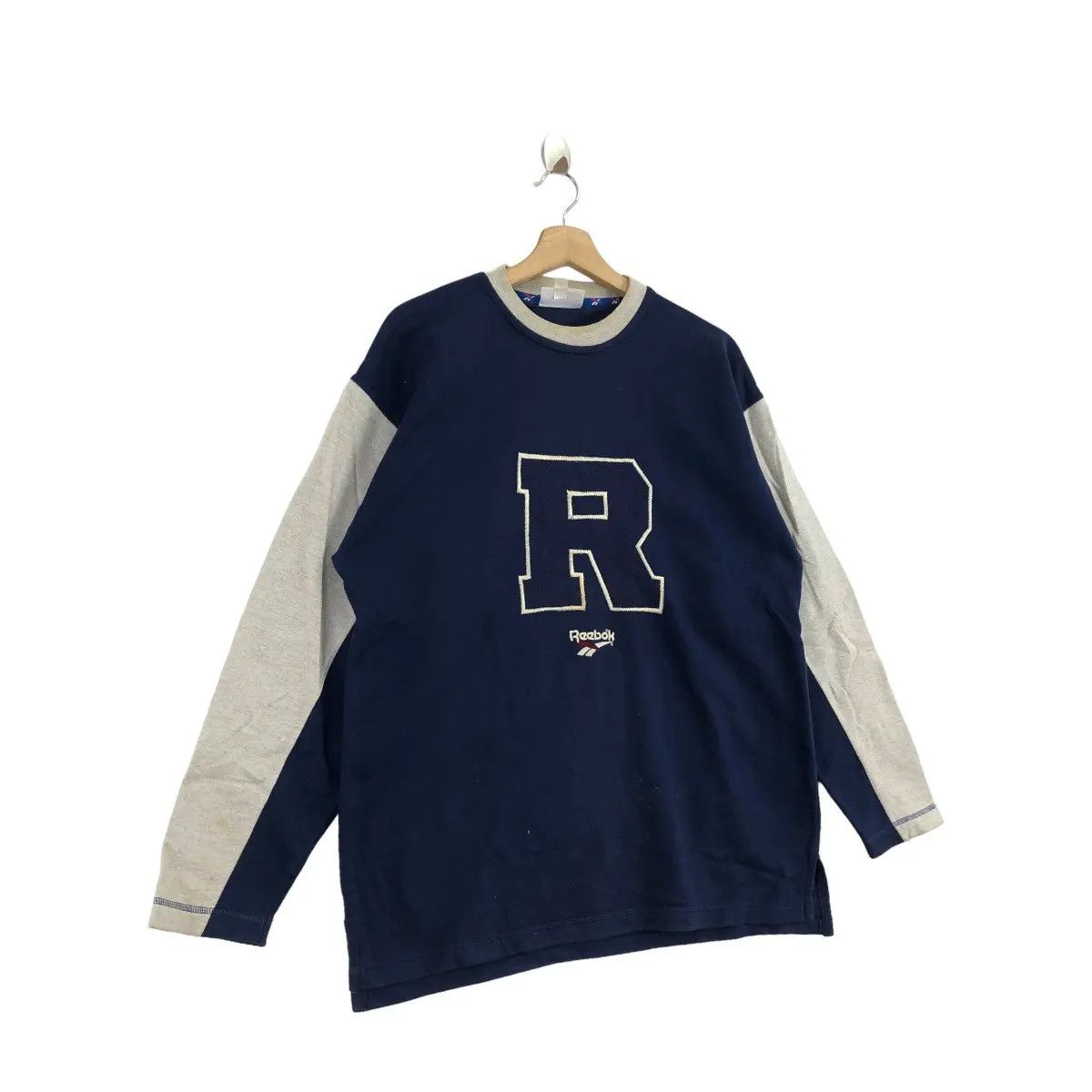 Reebok Vtg 90’ REEBOK SPORTSWEAR Center Logo Striped Sweatshirt Size XL / US 12-14 / IT 48-50 - 5 Thumbnail