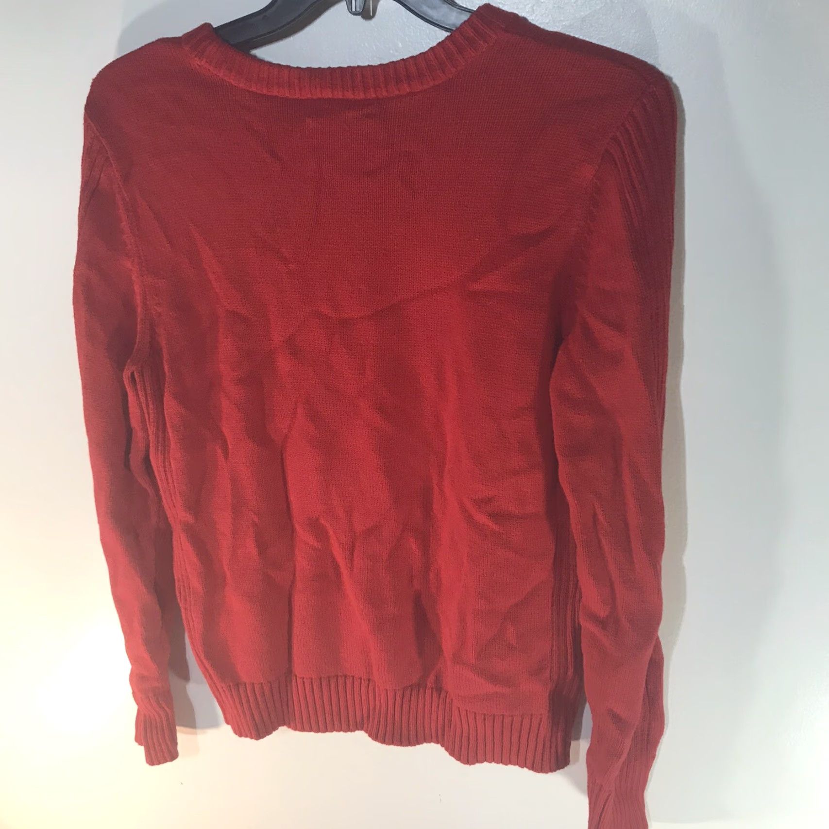 CO Ralph Lauren Red Tight Knit Sweater Womens Size XL Crew Neck Long Sleeve Classic Size XL / US 12-14 / IT 48-50 - 3 Thumbnail
