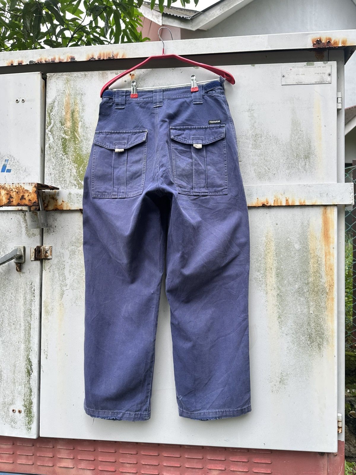 Vintage THRASHED Chore Pants Buckle Waist Workwear Size US 28 / EU 44 - 6 Thumbnail
