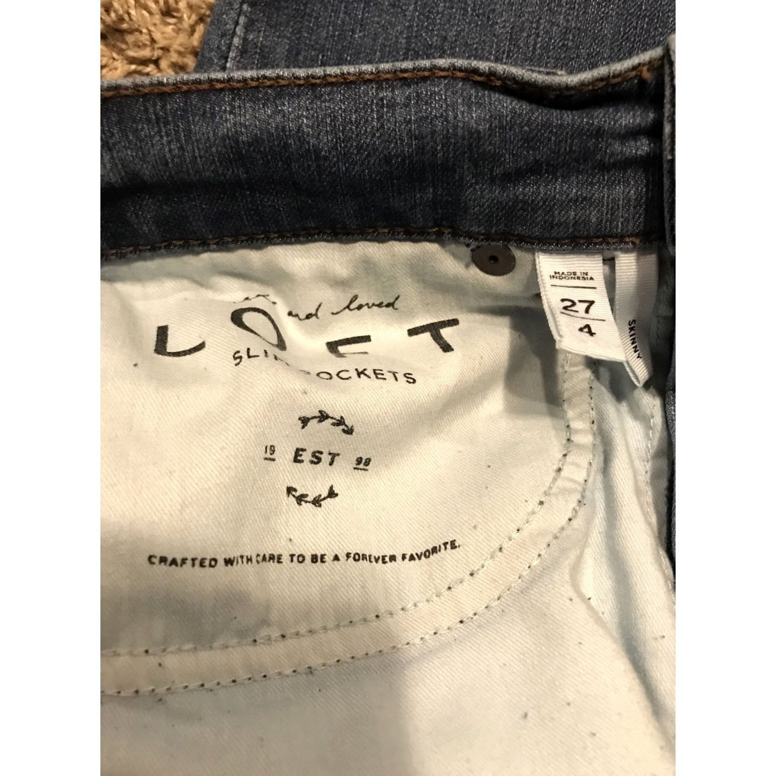 Loft LOFT Jeans Skinny Womens Size 4 Cotton Blend Stretch Jeans Blue 29 in 27 in Modern Slim Size 29" - 2 Thumbnail