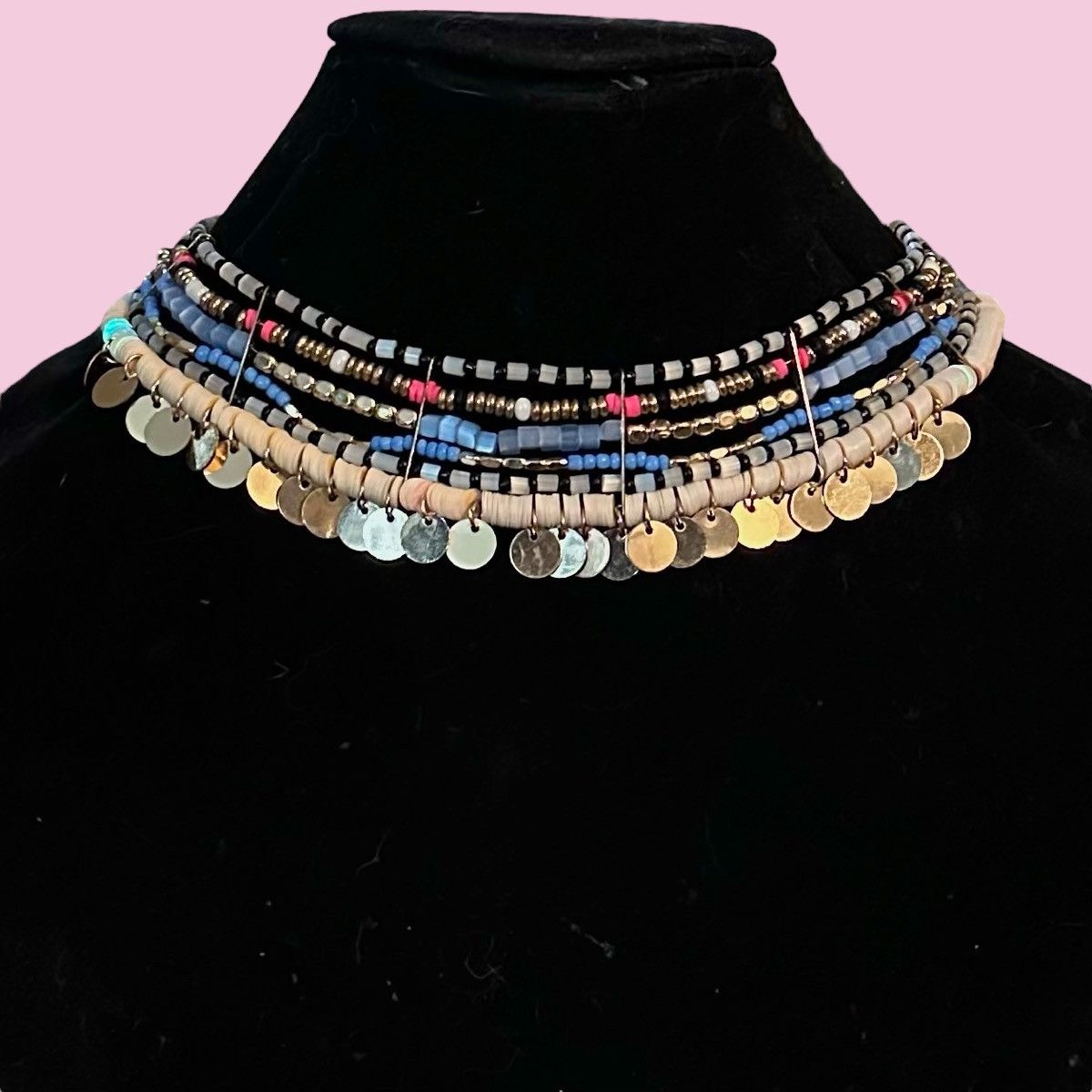 Aldo Aldo multi strand multicolor mixed bead collar necklace Size ONE SIZE - 1 Thumbnail