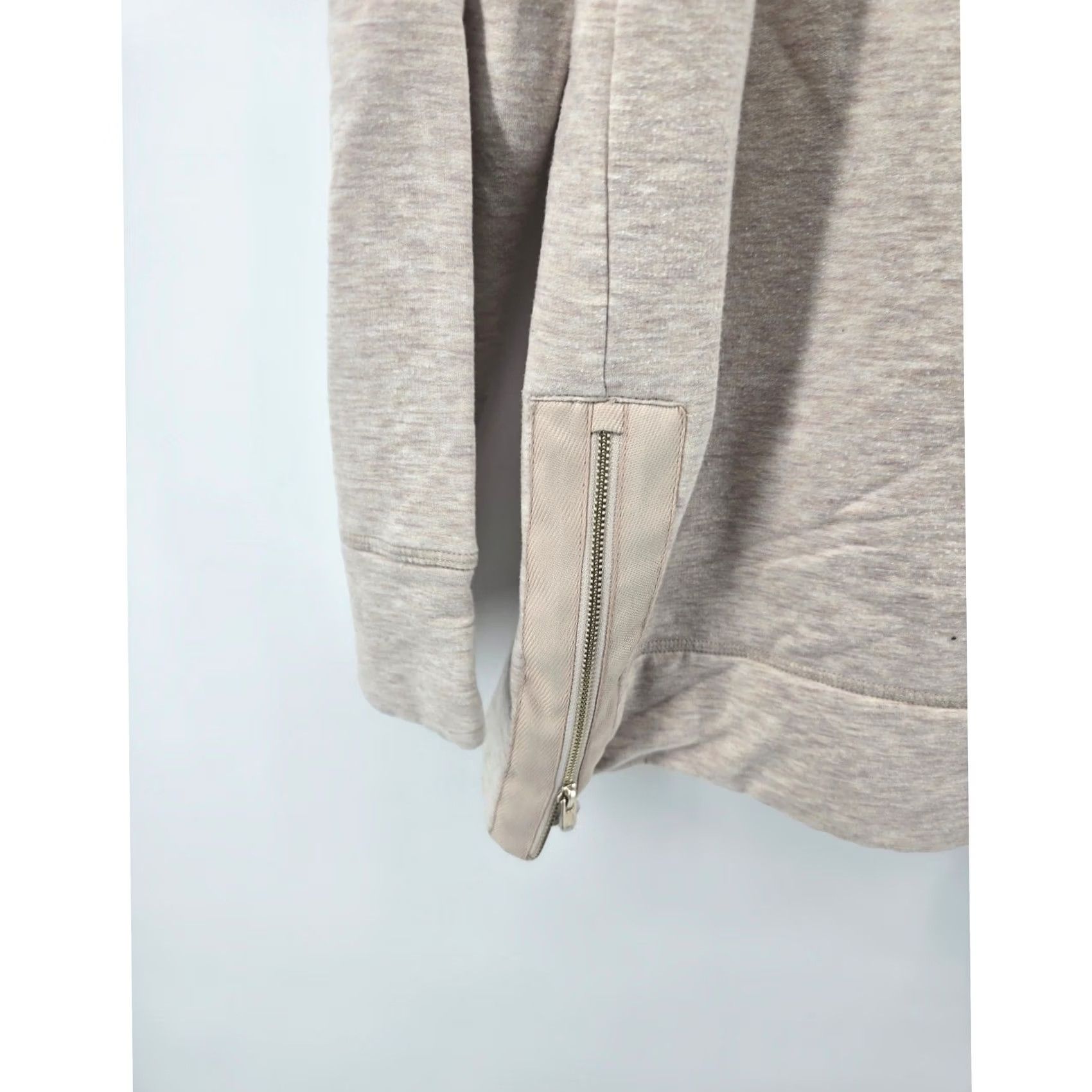 Vintage Haven Well Within Sweatshirt Womens M Beige Mock Neck Side Zip Tencel Pullover Size M / US 6-8 / IT 42-44 - 2 Thumbnail