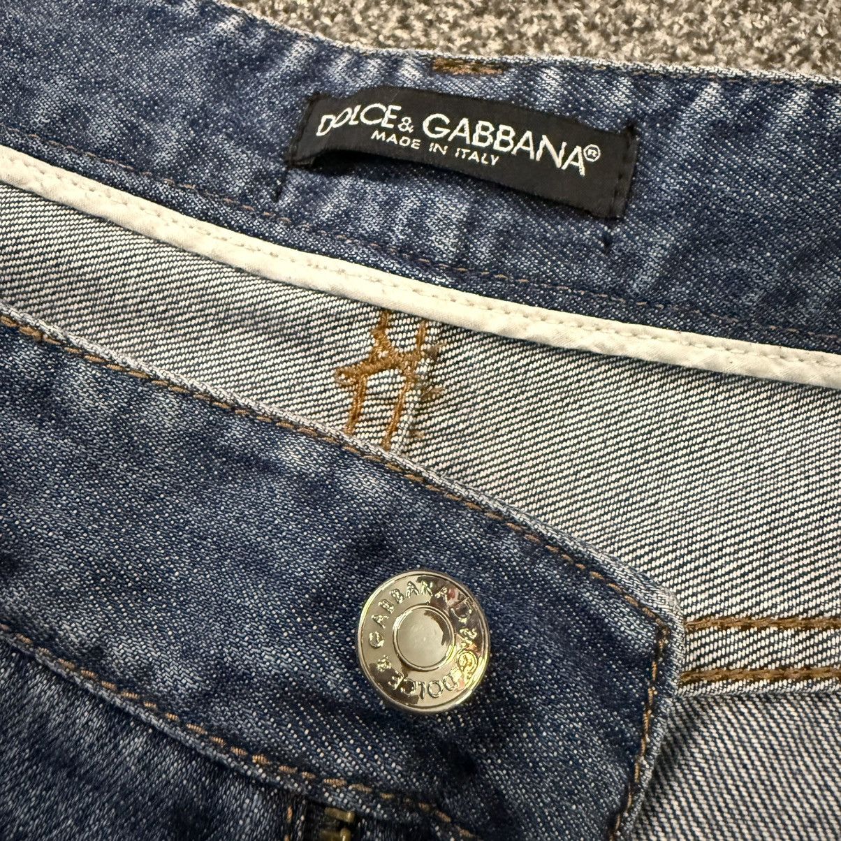 Dolce & Gabbana Dolce & Gabbana 2000 Blue Denim Studded Jeans Streetwear Size US 33 - 12 Thumbnail
