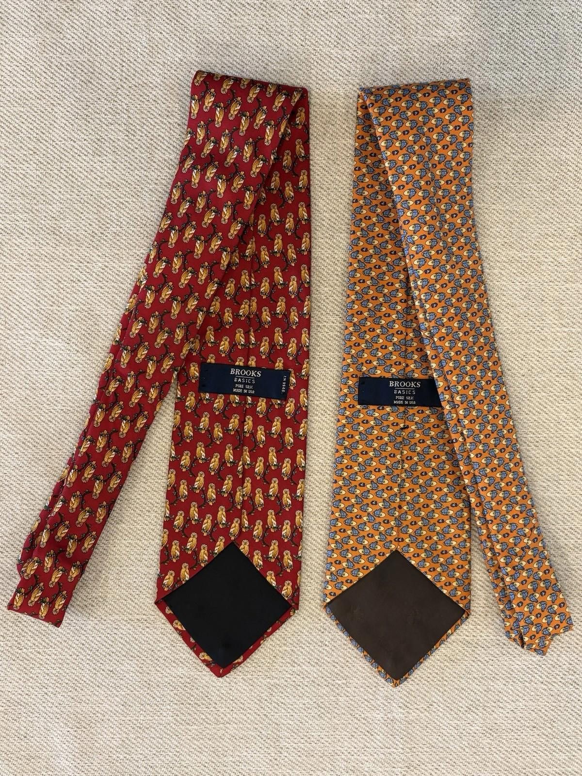 Brooks Brothers Lot of 2 100% Silk Brooks Brothers Made in USA Animal Prints Size ONE SIZE - 2 Thumbnail