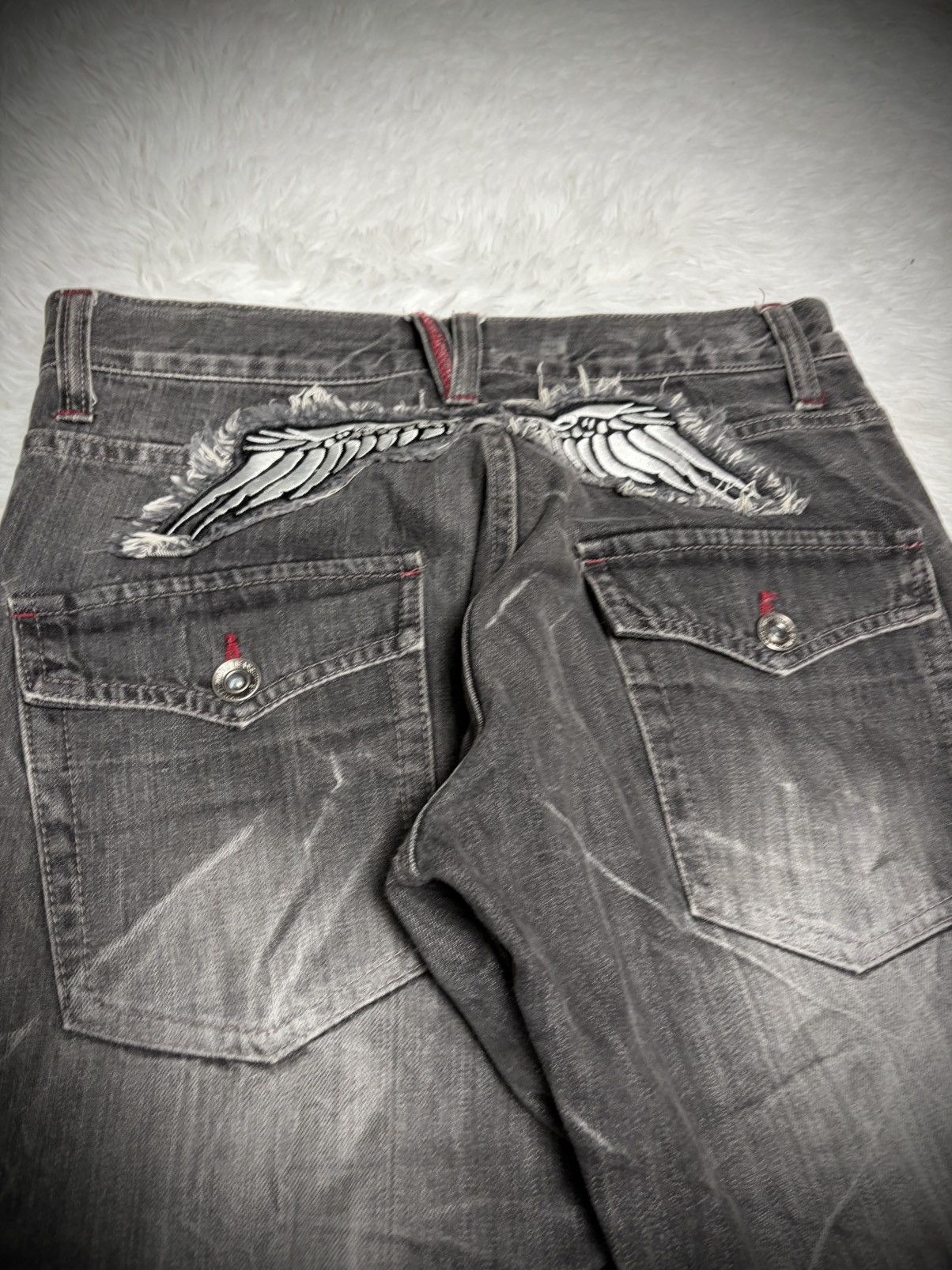 If Six Was Nine Rare Nylaus clawmark whisker flared jeans Size US 32 / EU 48 - 2 Thumbnail