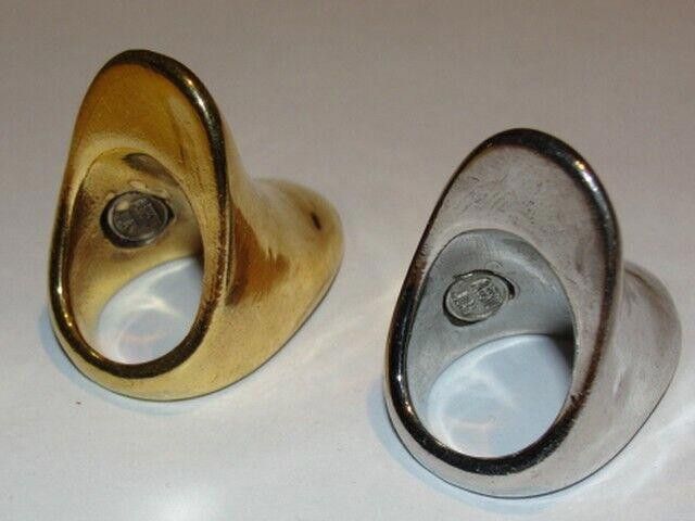Handmade Modernist Sterling Silver Plated Brass Knuckle 3D Ring Size ONE SIZE - 3 Thumbnail