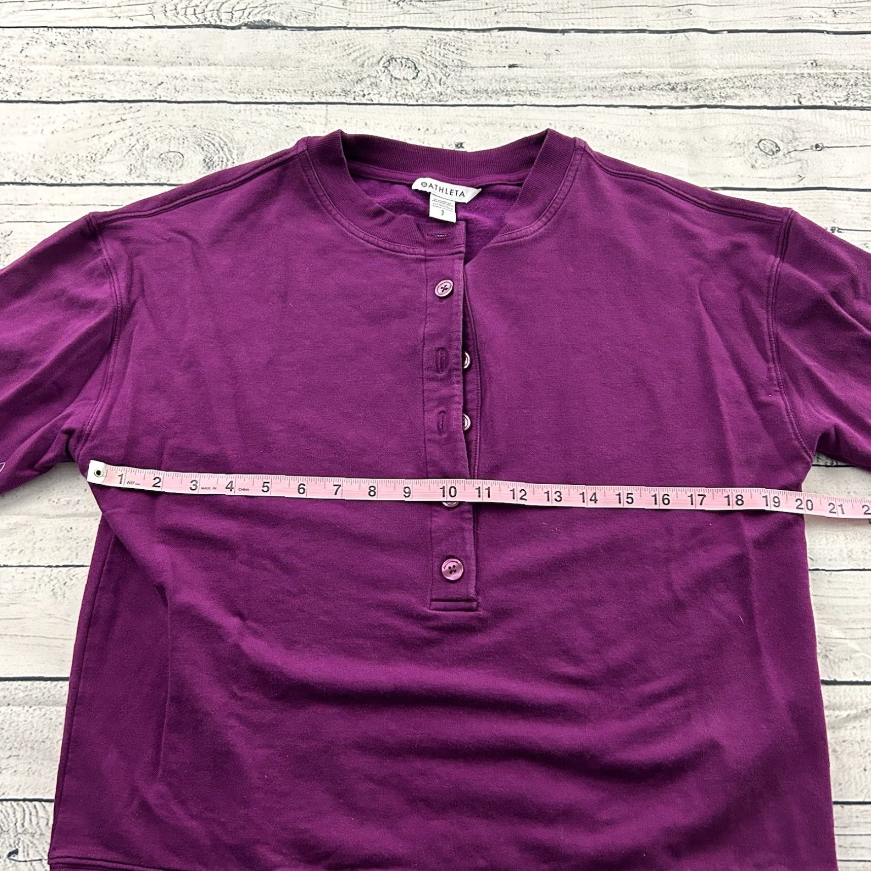 Athleta Athleta Pullover Henley Sweatshirt Women's S Purple Size S / US 4 / IT 40 - 4 Thumbnail