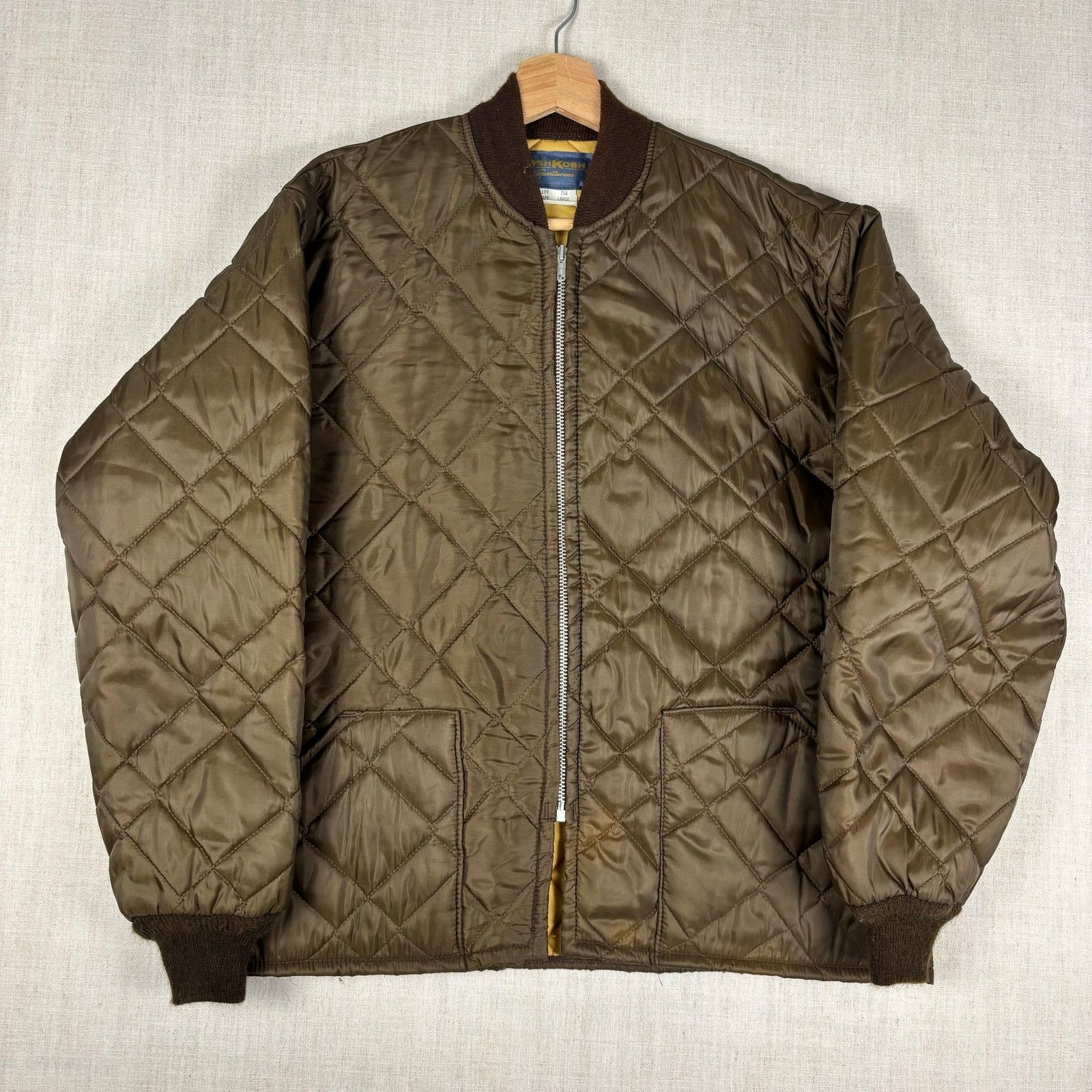 Oshkosh Vintage OshKosh B'Gosh 1960s Large Brown Quilted Jacket Size US L / EU 52-54 / 3 - 1 Thumbnail
