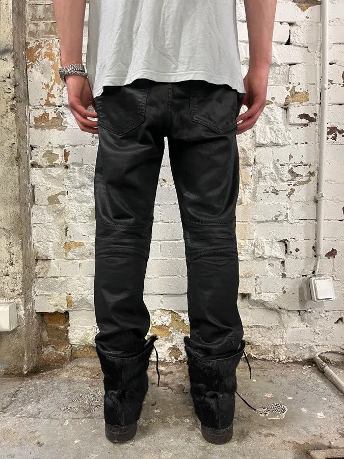 Diesel Black Waxed Slim Zip Denim Jeans