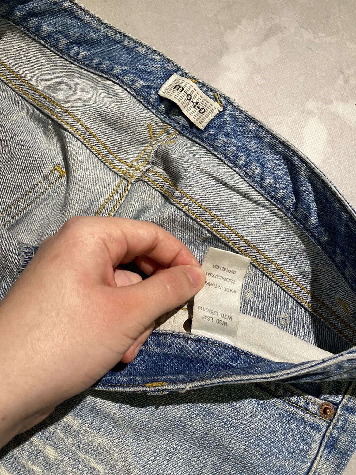 Japanese Brand Archive Style Slim Denim Washed Fade Rare Look Size US 33 - 6 Thumbnail