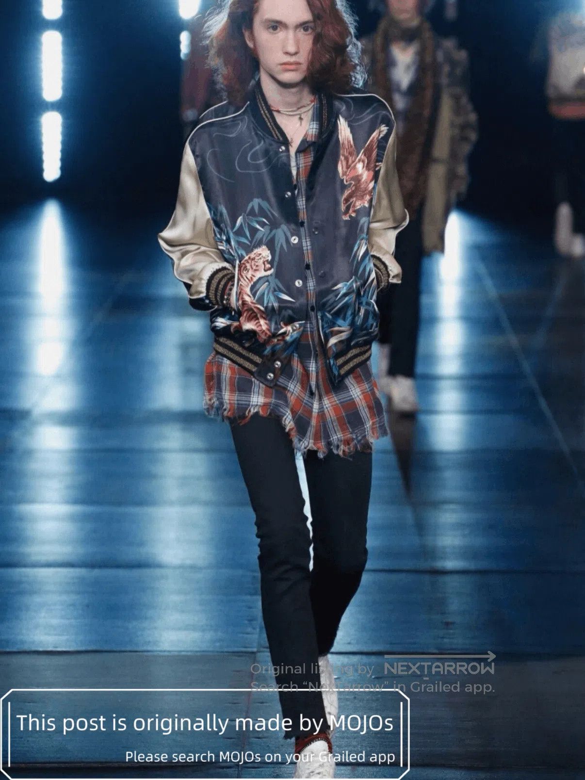 Saint Laurent Paris Sz 44 Saint Laurent Paris Eagle & Tiger Satin Jacket mojos1 Size US S / EU 44-46 / 1 - 6 Thumbnail