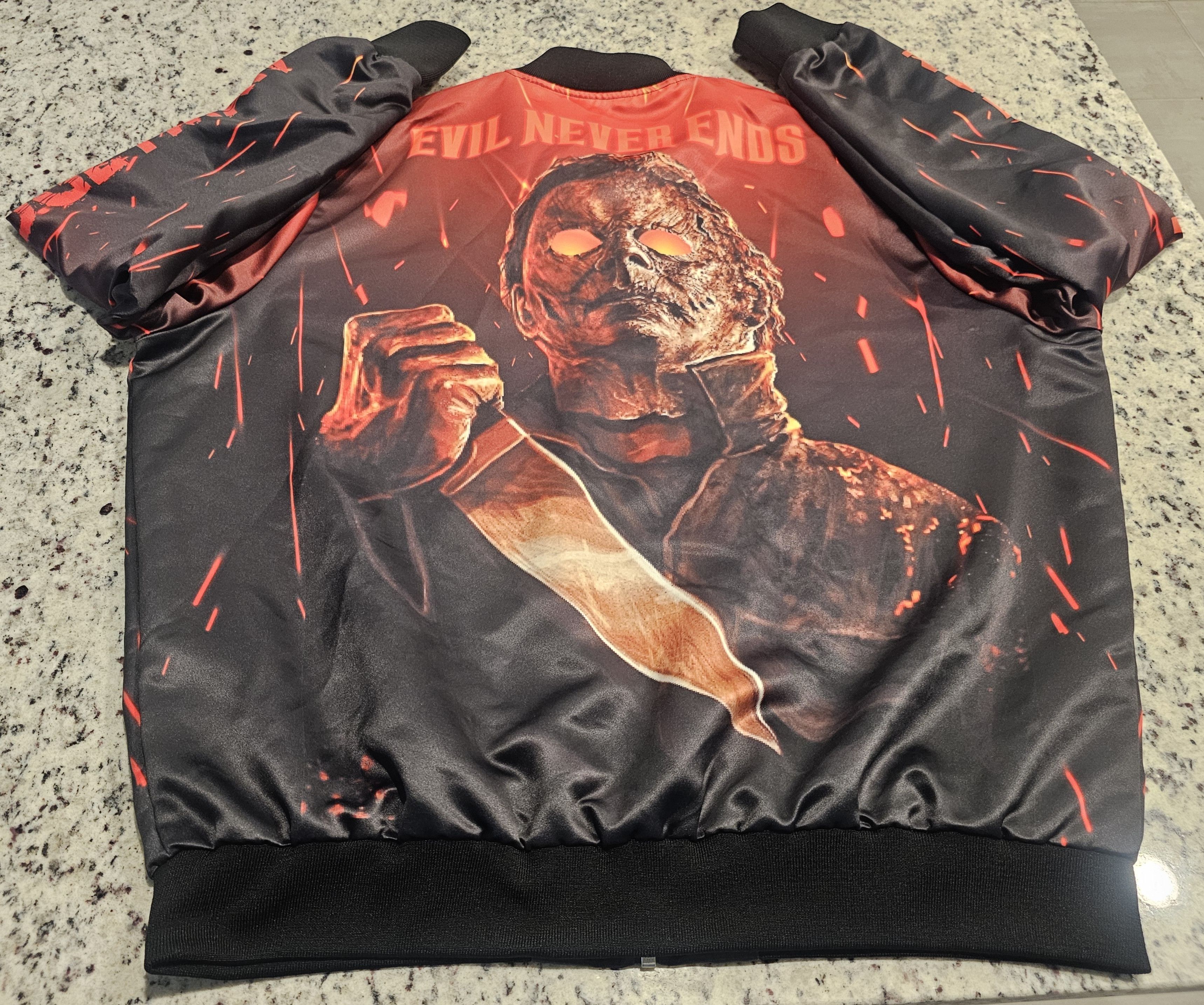 Other Evil Never Ends Michael Myers 100% Satin Bomber Jacket Size US XXL / EU 58 / 5 - 4 Thumbnail
