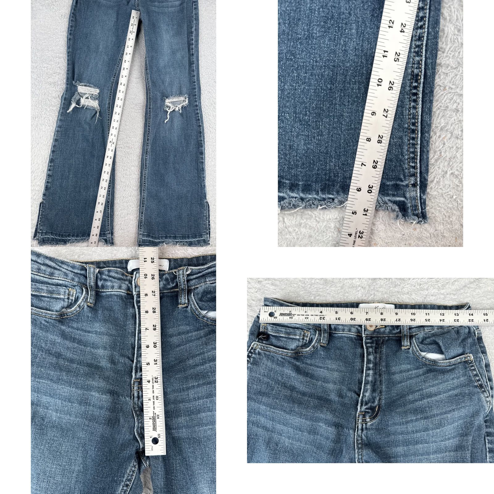 Vintage Kancan Jeans Juniors 11 Blue Denim Flared Mid Rise 28x32 Jeans Womens Size 32" / US 10 / IT 46 - 8 Thumbnail
