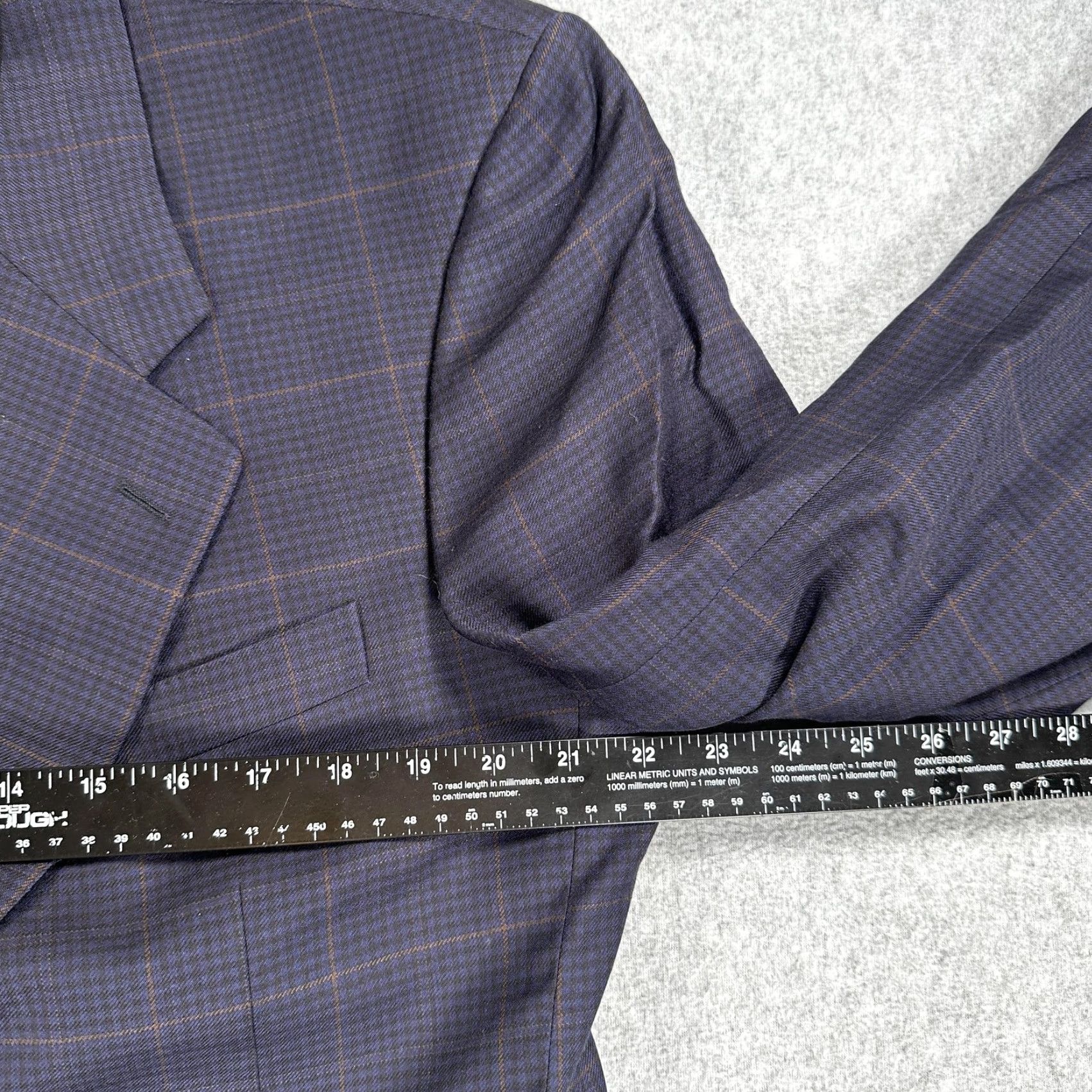 Vintage Ravazzolo Sport Coat Mens 42 Blue Check Wool Three Button Jacket Italy Size US XS / EU 42 / 0 - 5 Thumbnail