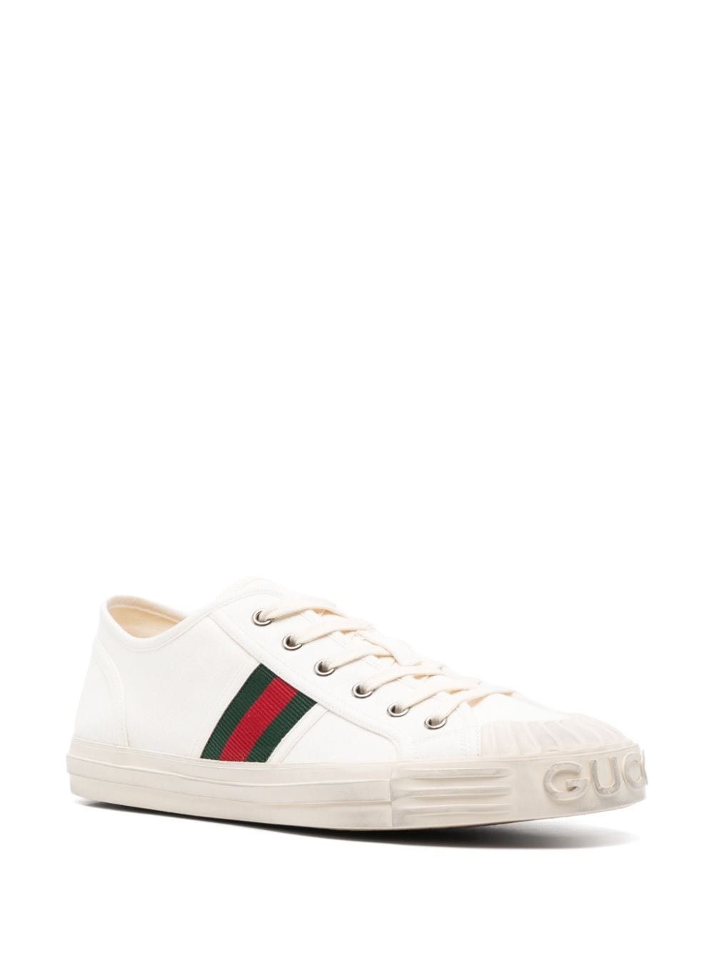 Gucci o1loc1c0625 Web-Trim Sneakers in White Size US 9.5 / EU 42-43 - 2 Thumbnail