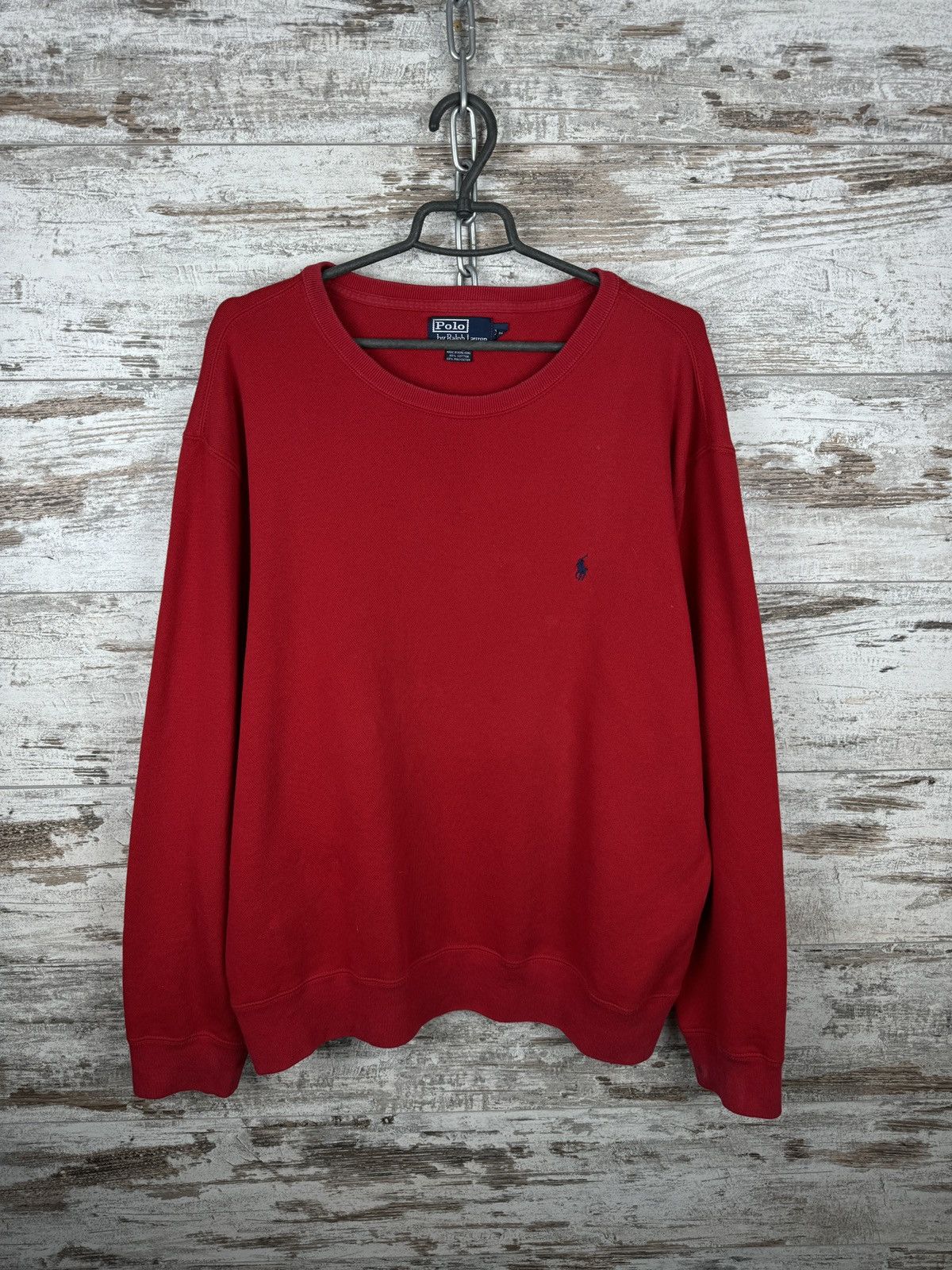 Polo Ralph Lauren × Vintage Mens Vintage Polo Ralph Lauren red sweatshirt rare rugby Size US XL / EU 56 / 4 - 2 Thumbnail