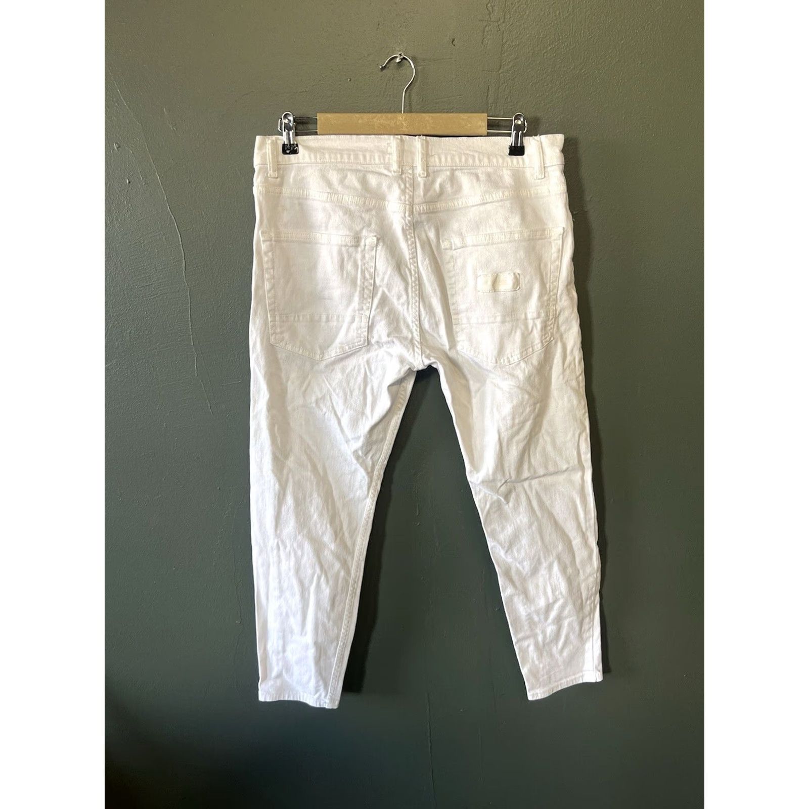 Zara Zara Womens White Straight Leg Pants Tapered Size 34 Size 24" / US 00 / IT 34 - 2 Thumbnail