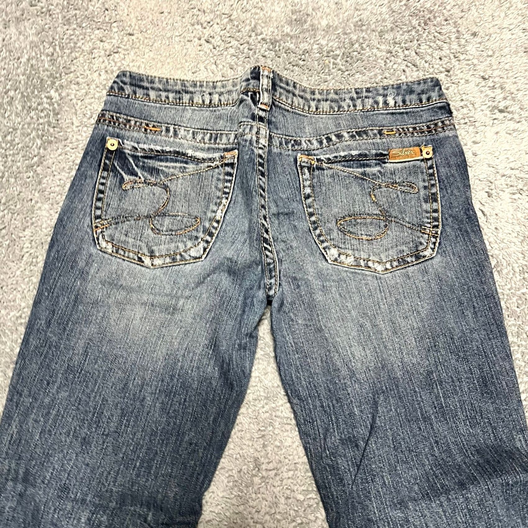 Silver Jeans Co. VINTAGE Silver 77 Flare Jeans Womens 30 Blue Denim Pants Low Rise Western Womens Jeans 30 Blue Flare Jeans Size 30" / US 8 / IT 44 - 3 Thumbnail