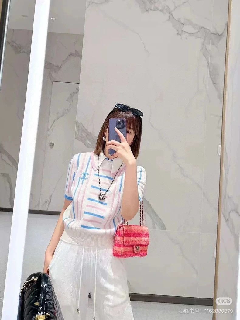 Chanel Chanel 23c pink cashmere short sleeves Size XXS / US 00 / IT 34 - 5 Thumbnail