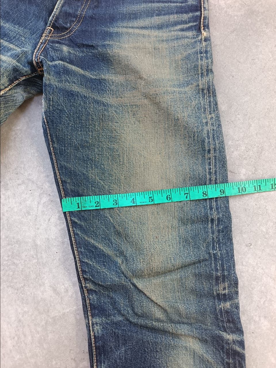 Japanese Brand Burgus plus nice distressed slevege jeans made in Japan Size US 29 - 13 Thumbnail