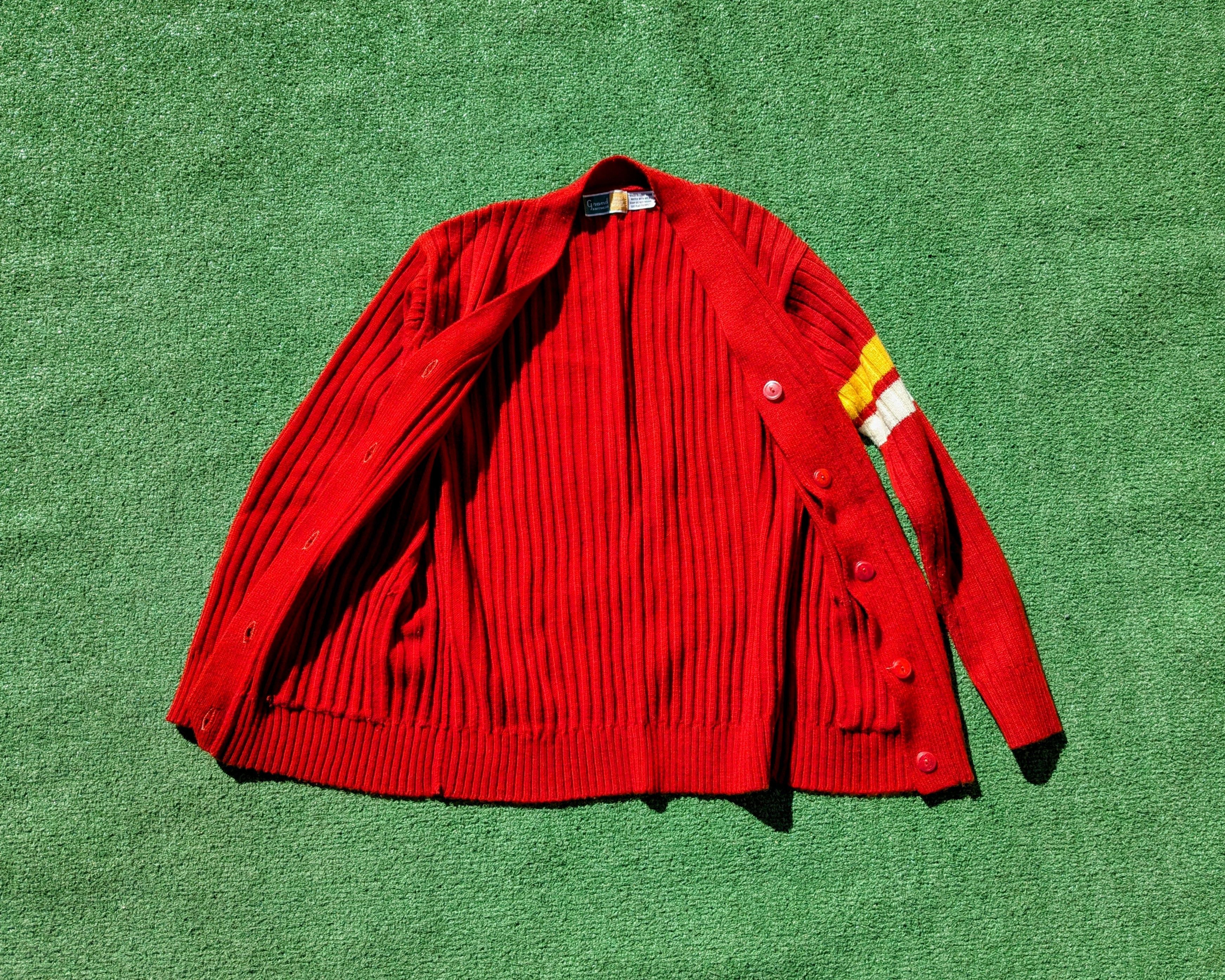 Vintage Vintage 1970s Grand Knitwear 100% Acrylic Cardigan Sweater Size M / US 6-8 / IT 42-44 - 5 Thumbnail