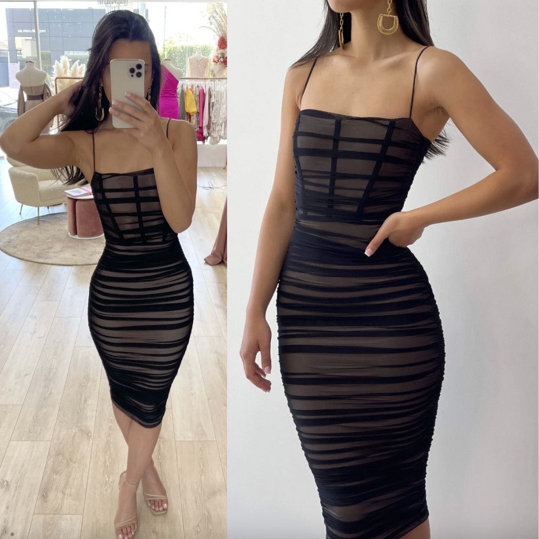 Other Nookie | NWT Mecca Midi Dress Black Mesh Bodycon LBD XS Size XS / US 0-2 / IT 36-38 - 1 Thumbnail