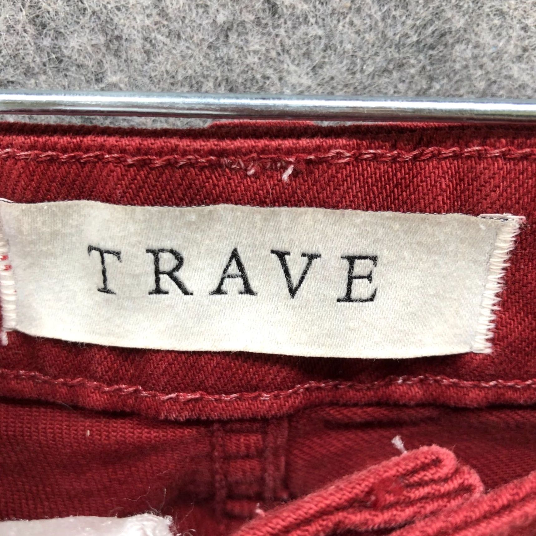 Vintage Trave Colette Jeans Kick Flare Womens 25 Brick Red Stretch Mid Rise Size 42" / US 20 - 5 Thumbnail