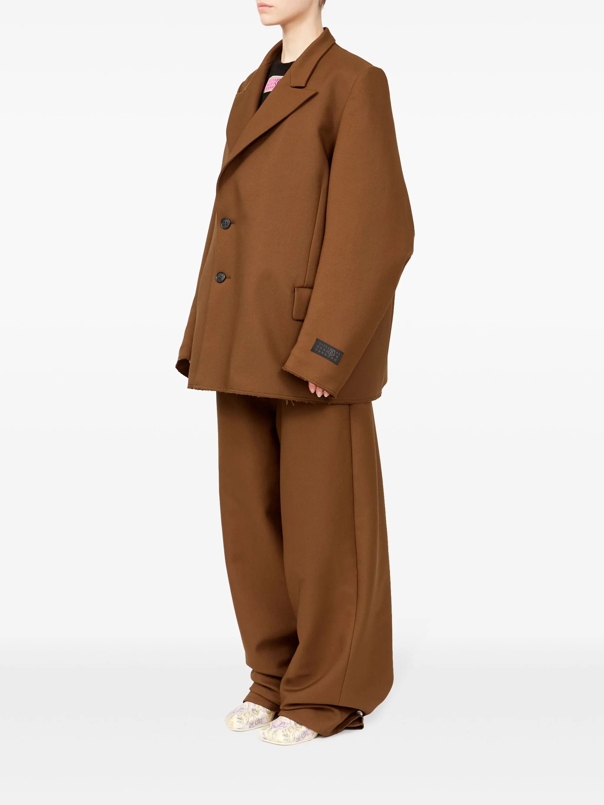Maison Margiela oc11z0925 Single-breasted Oversized Blazer in Brown Size L / US 10 / IT 46 - 6 Thumbnail