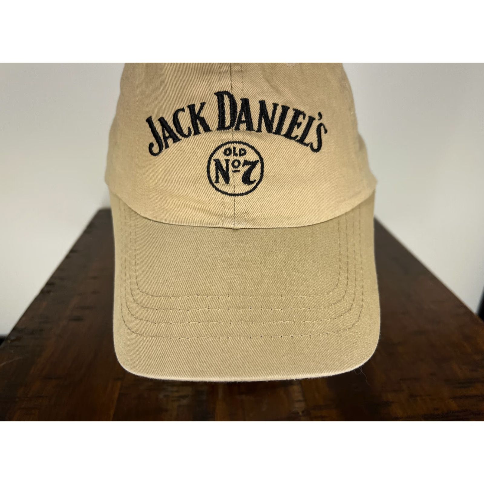 Vintage Jack Daniel's No7 Hat Adult One Size Beige Embroidered Cotton Strap Back Cap Size ONE SIZE - 3 Thumbnail