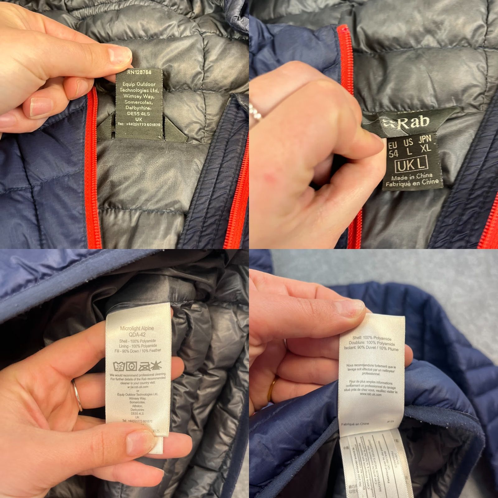 Rab RAB Mens Jacket Coat Puffer Large Blue Down Microlight Alpine Pertex Hooded Jacket Coat Size US L / EU 52-54 / 3 - 10 Thumbnail