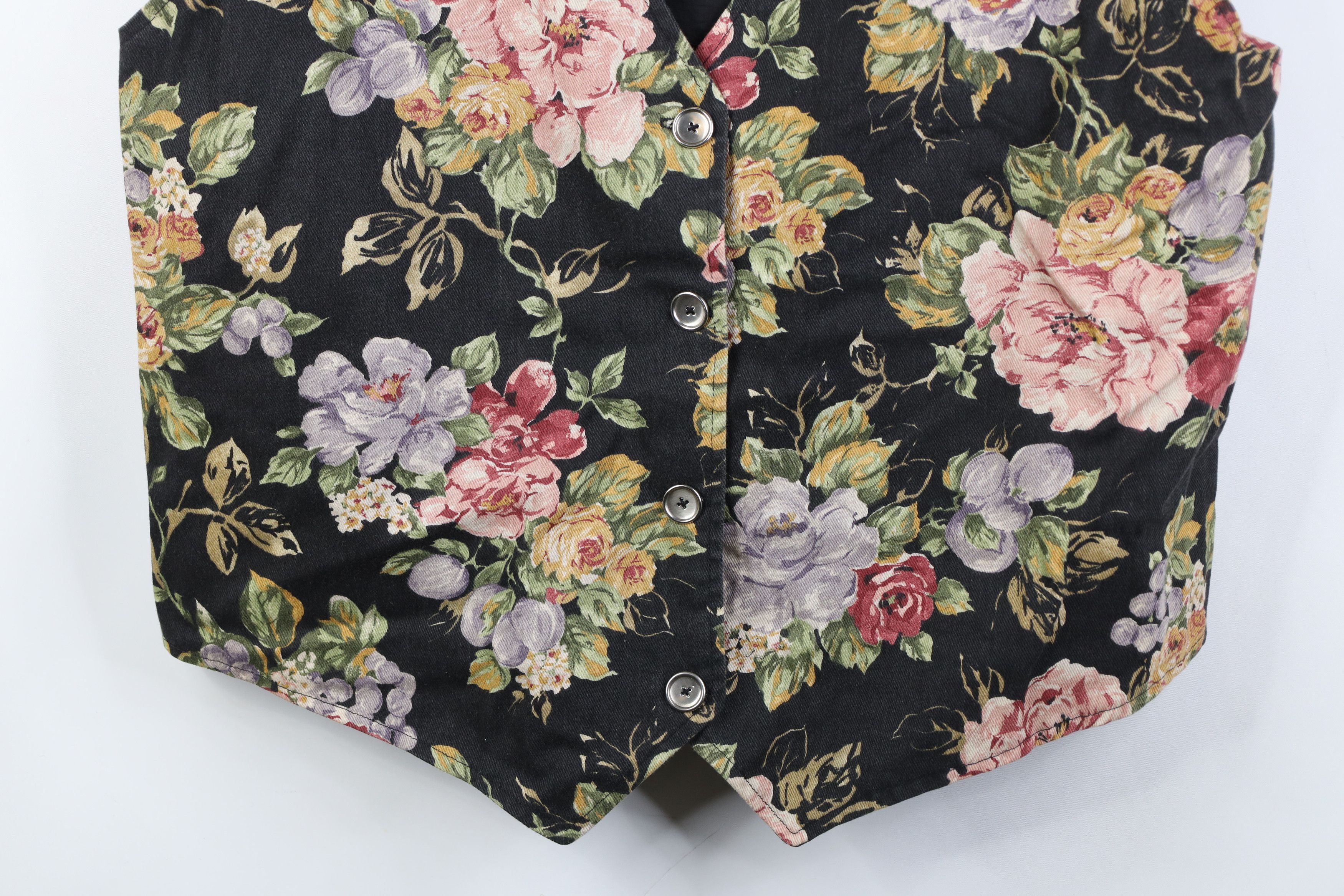 Vintage Vintage 90s Streetwear Flower Floral Button Vest Jacket Size XL / US 12-14 / IT 48-50 - 3 Thumbnail