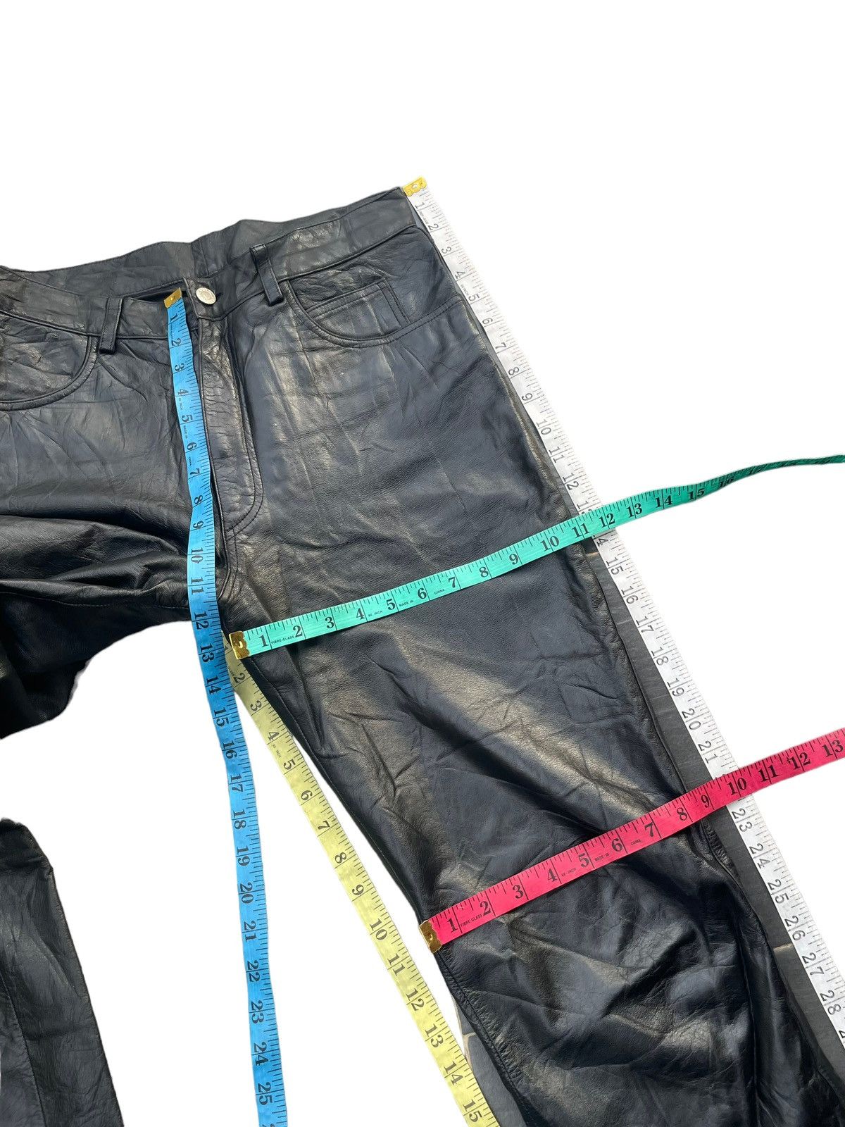 If Six Was Nine Vintage Strawberry Leaves Leather Pant Size US 31 - 17 Thumbnail