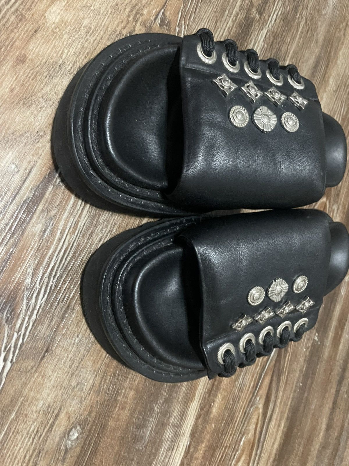 Toga Pulla Toga Pulla / Virillis Black Leather Lace Sandal Made Japan Size US 9 / EU 42 - 2 Thumbnail
