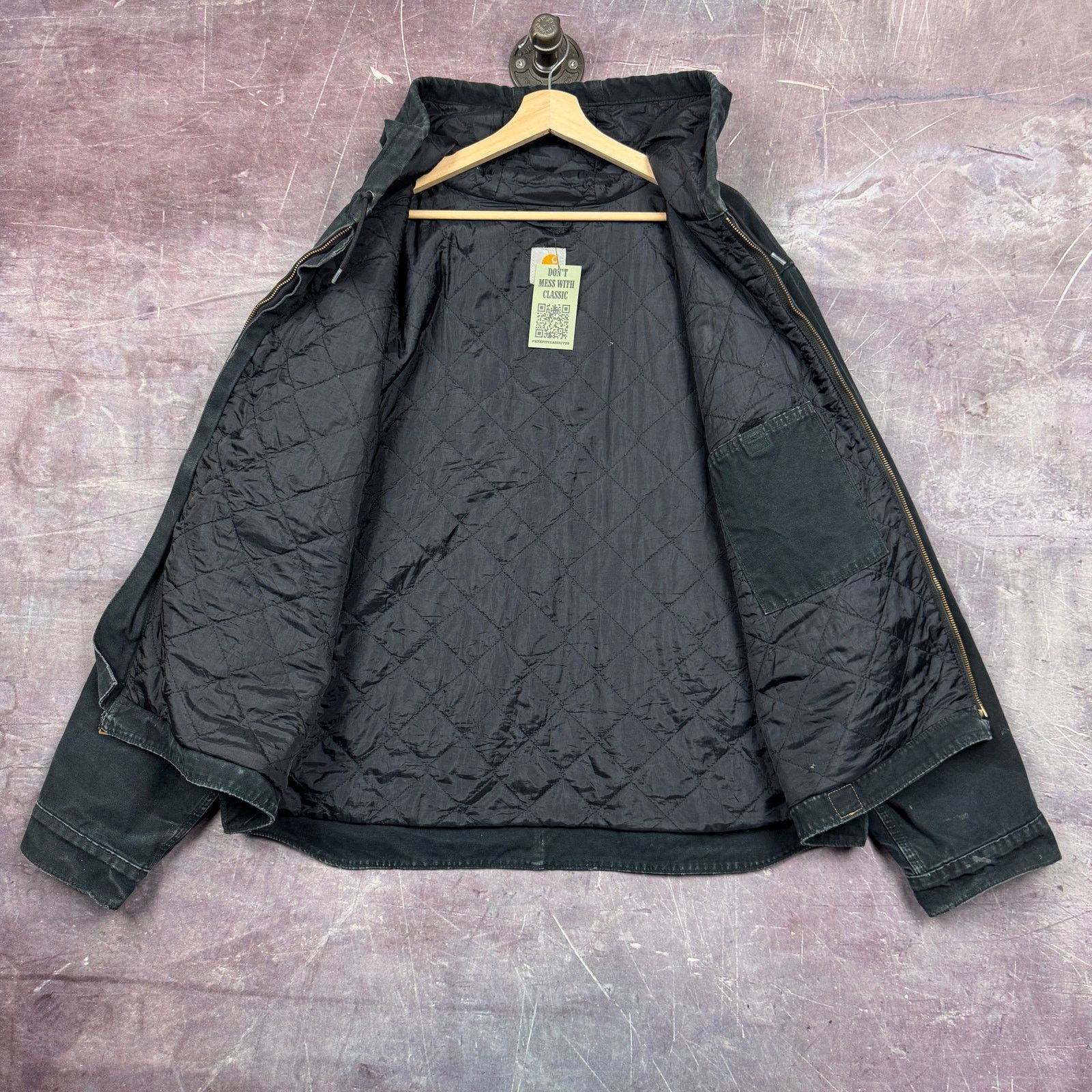 Carhartt × Vintage 00s Faded Black Carhartt Hooded Detroit Work Jacket XXL 2359 Size US XXL / EU 58 / 5 - 5 Thumbnail