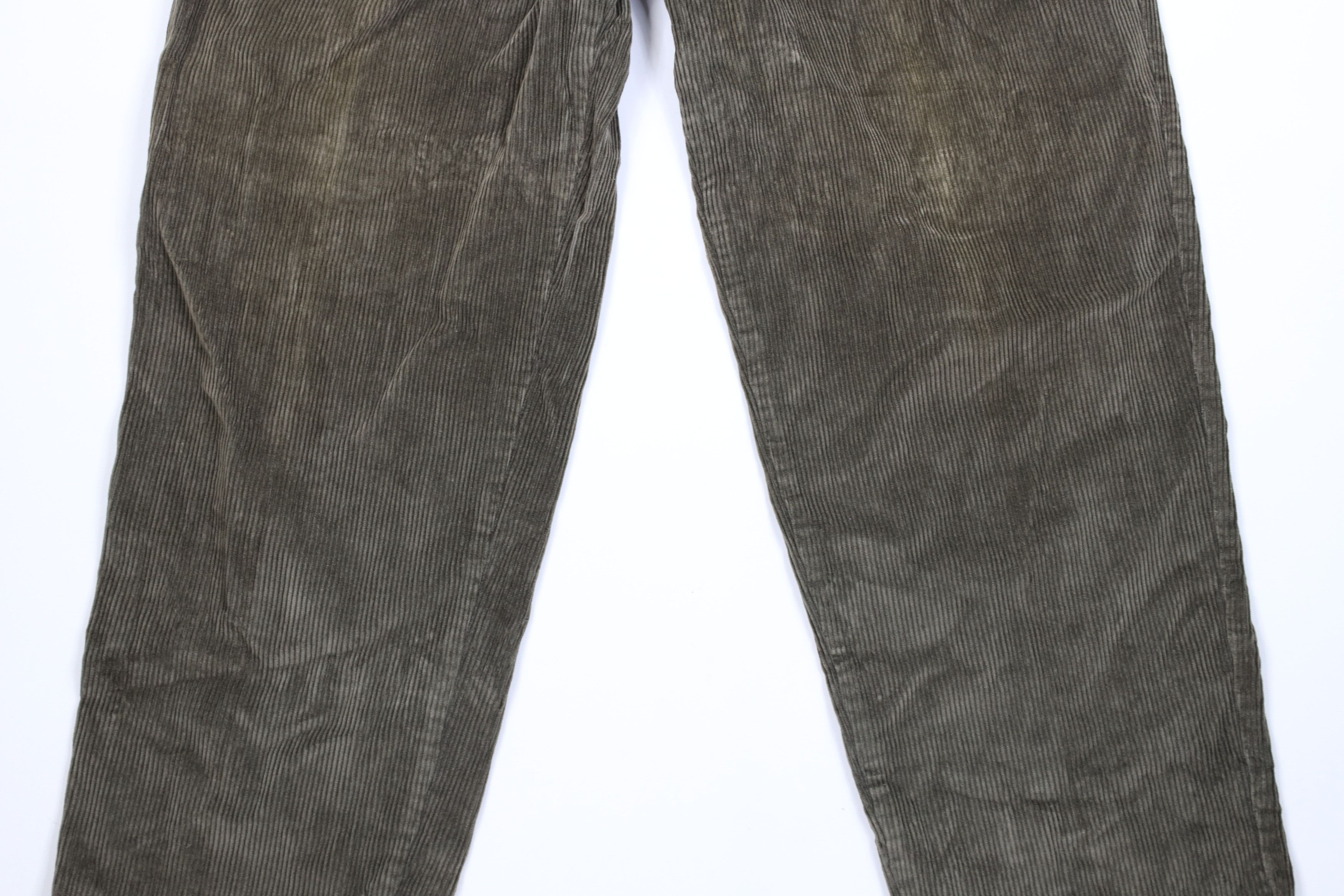Vintage Vintage 90s Streetwear Pleated Wide Leg Corduroy Pants Green Size US 36 / EU 52 - 3 Thumbnail