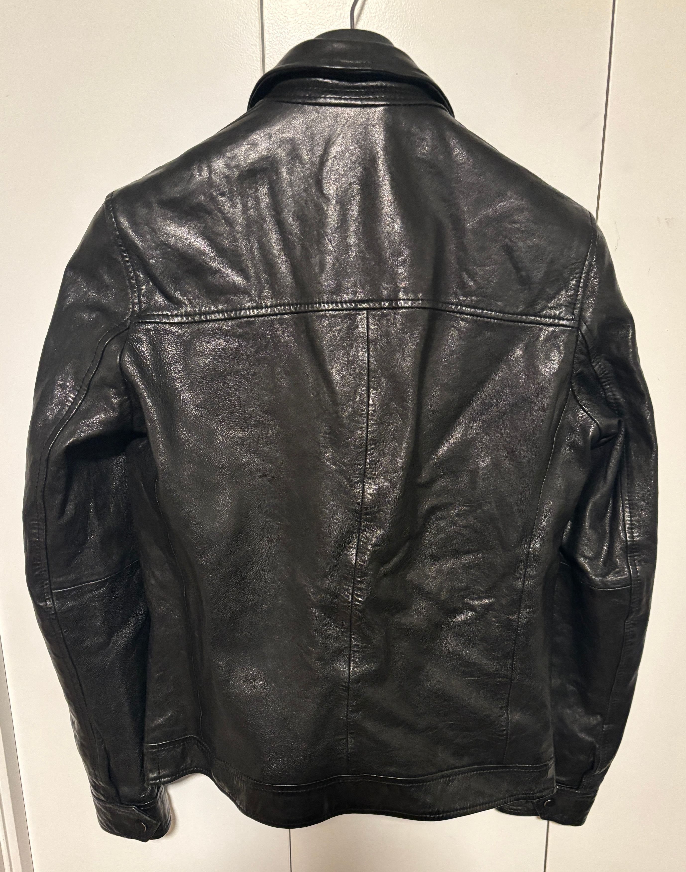 Allsaints $625 Black Leather Track Jacket - XS - Small Size US XS / EU 42 / 0 - 8 Thumbnail