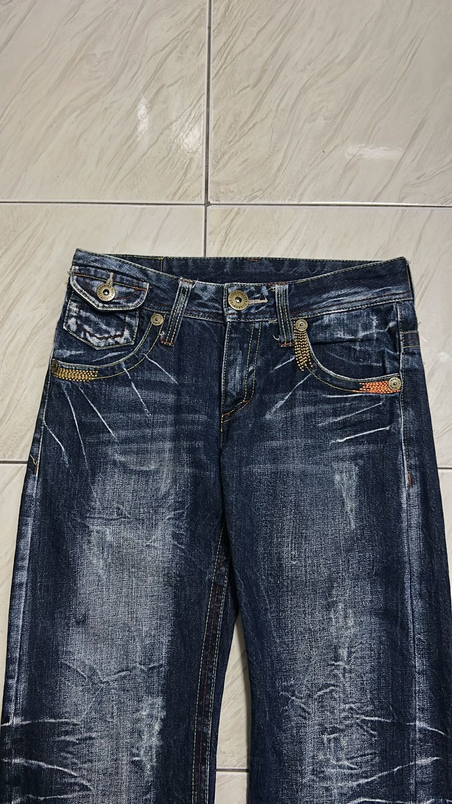 If Six Was Nine × Japanese Brand × Le Grande Bleu (L.G.B.) Casse Jeans Rare Vintage Design Size 28" / US 6 / IT 42 - 4 Thumbnail