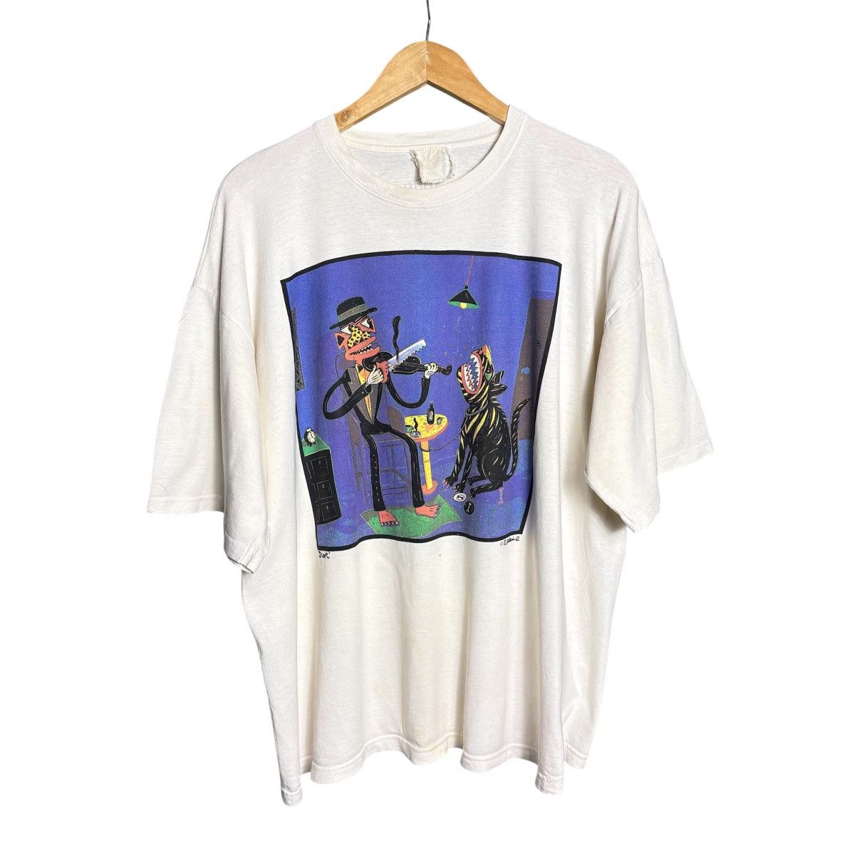 Vintage Vtg 90s 4th World Pirate Skateboard Norman Catherine Art Tee Size US XL / EU 56 / 4 - 1 Thumbnail