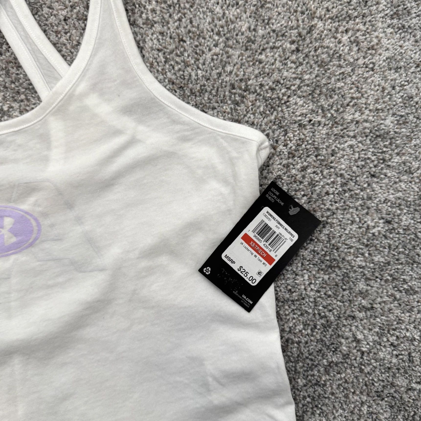 Under Armour Under Armour Tank Womens XS White Racerback Top Lightweight Gym Athletic Shirt Size XS / US 0-2 / IT 36-38 - 2 Thumbnail