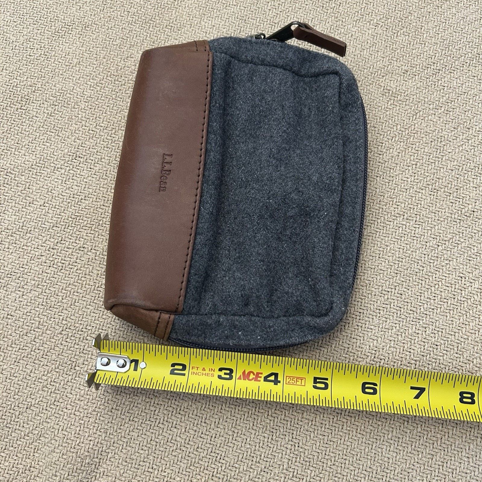 L.L. Bean Ll Bean Leather Small Personal Travel Toiletry Bag 5x6” Size ONE SIZE - 5 Thumbnail