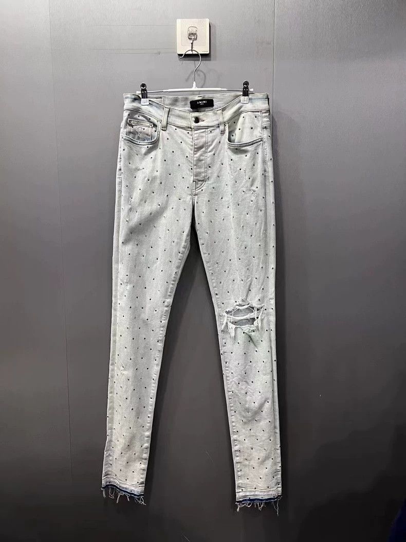 Amiri Gradient Rhinestone Washed Jeans
