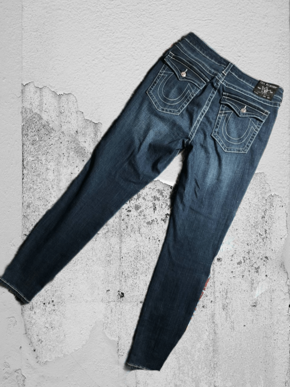 Japanese Brand × True Religion Crazy Crash Dirty Baggy Faded Jean Japan Avant Garde Style Size US 31 - 1 Thumbnail